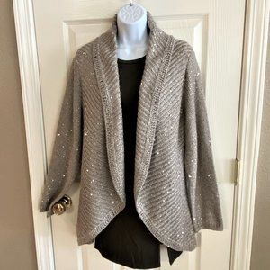 Gold Taupe Glittery Cardigan Chico's